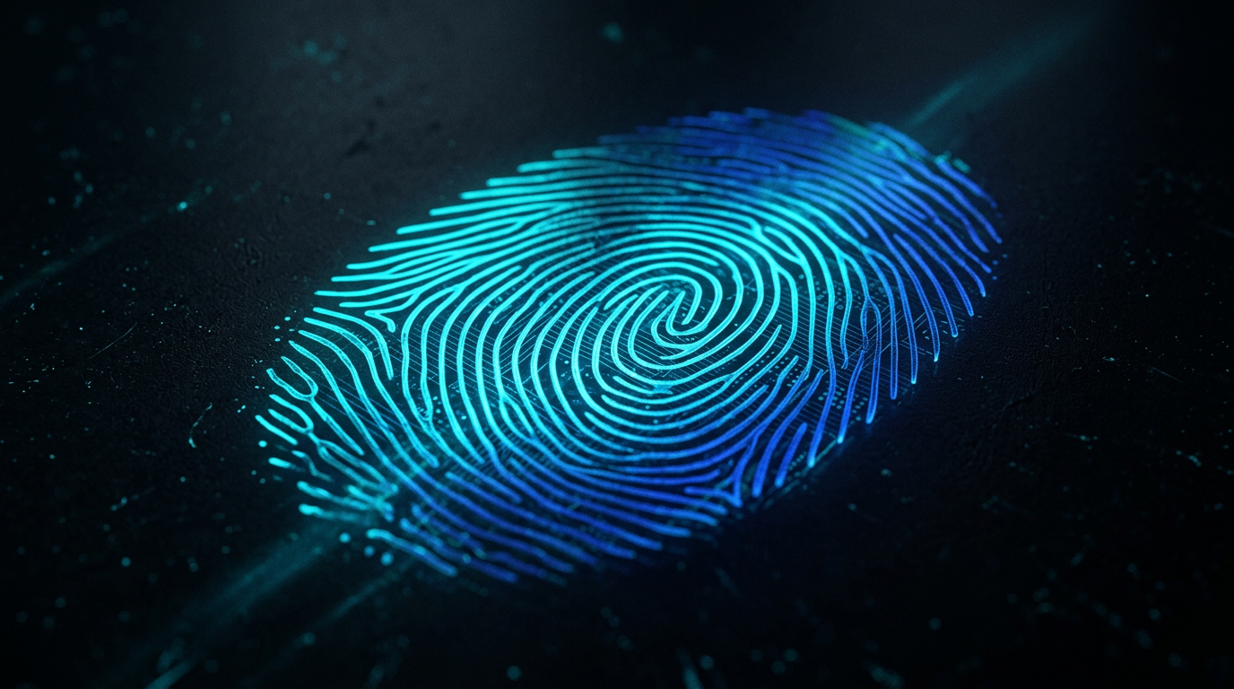 Una huella invisible revelada sobre una superficie