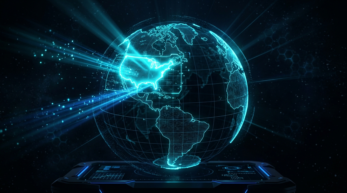 Globo holográfico con una región resaltada